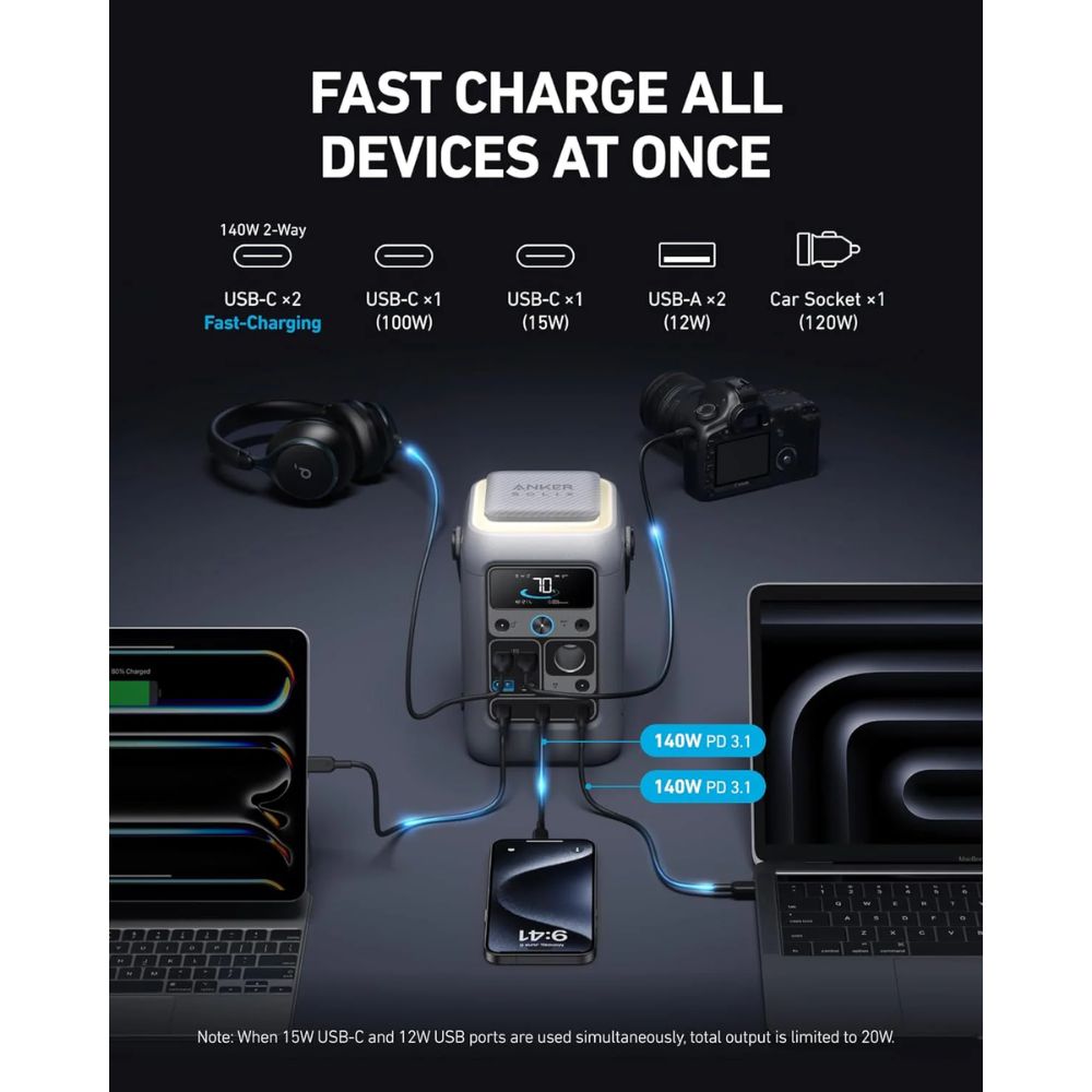 Anker SOLIX C300 DC Portable Power Station (288Wh) 