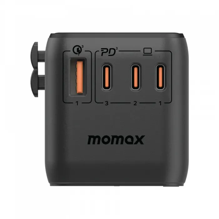 Momax 1-World140W 4-Port Travel Adaptor (Black)