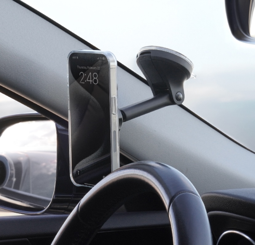 Iottie  Itap 3 Magsafe Compatible Dashboard & Windshield Mount W/Magnetic Ring (Black)