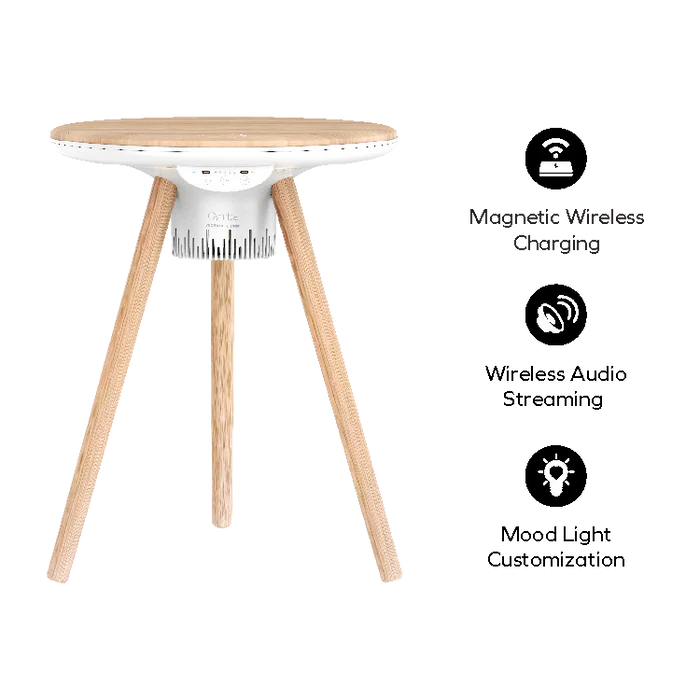 Momax  Cymbal ,Coffee Table with Lighting Effects, Magnetic Charging & Wireless Speaker