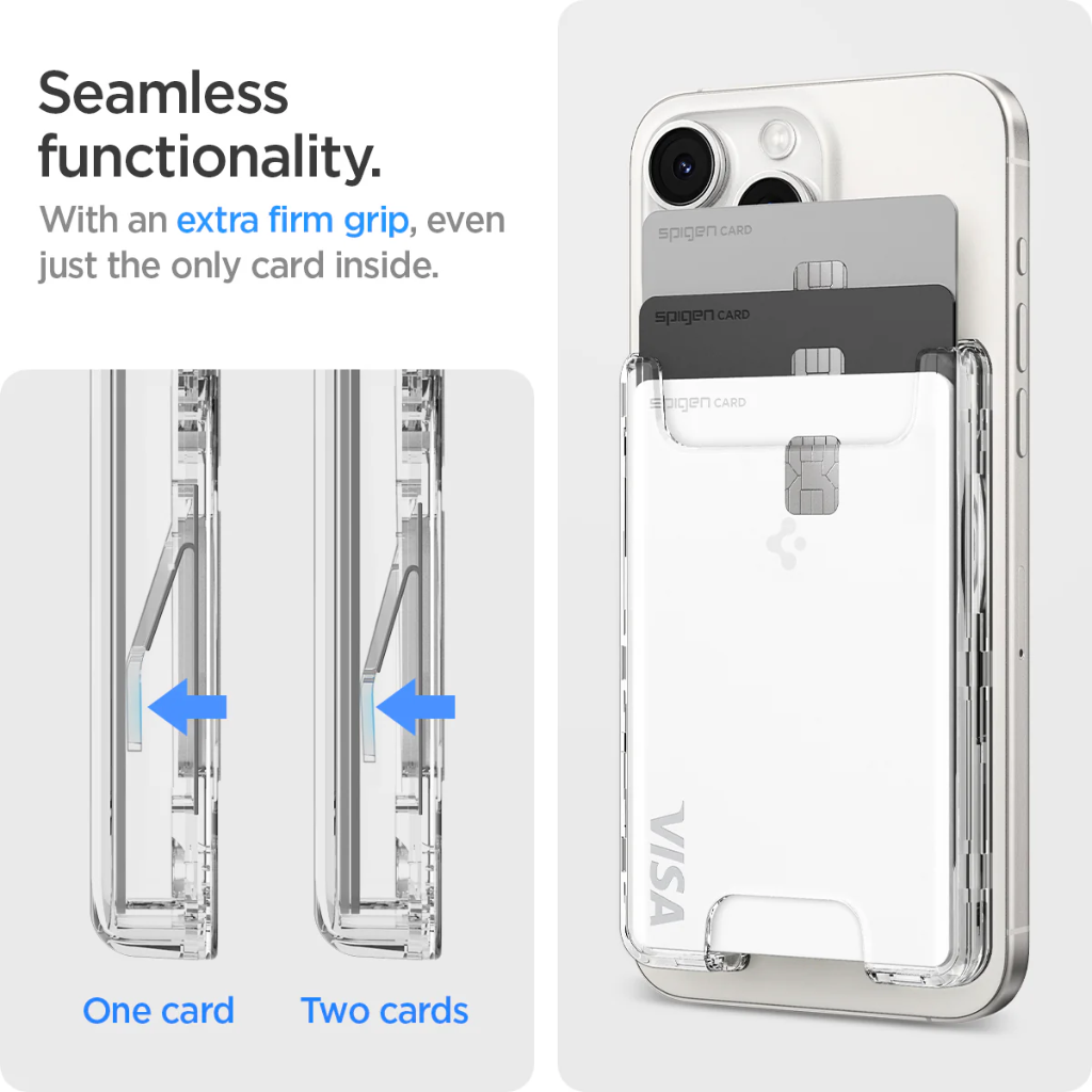 Spigen Ultra Hybrid MagFit Card Holder (Clear)