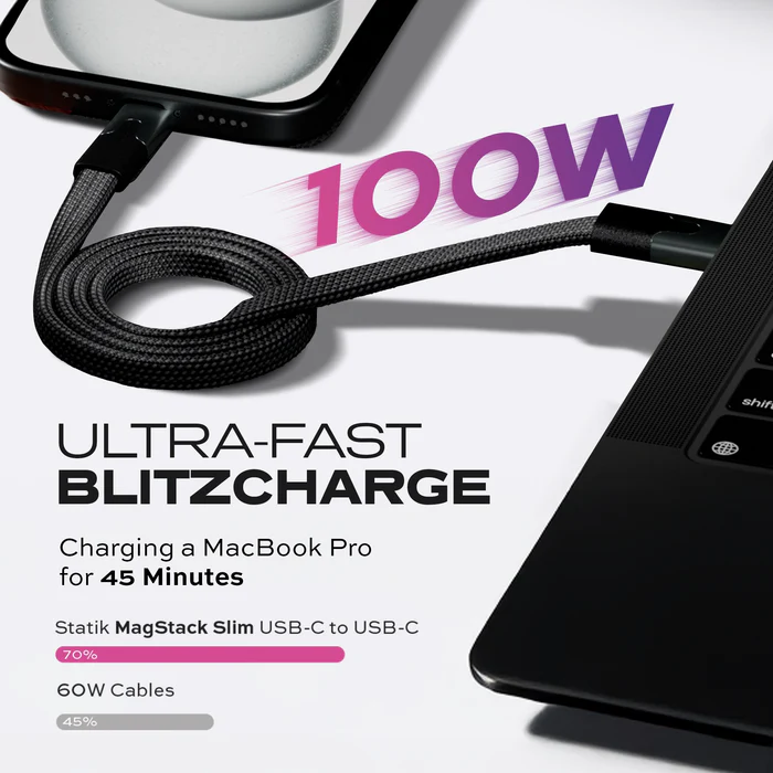 Statik MagStack Slim Pro Cable USB-C to USB-C 1M (Black)