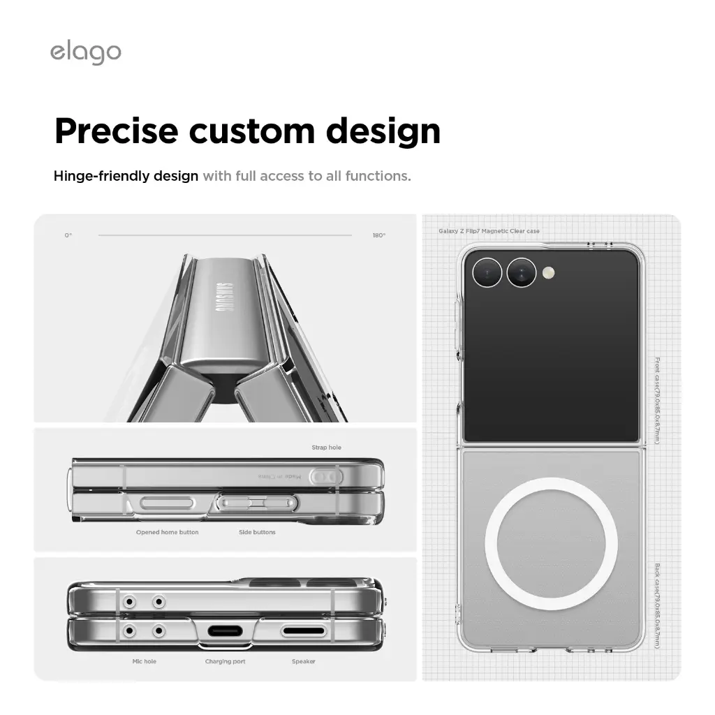 Elago Magnetic PC Case for Samsung Galaxy Z Flip 7 (Clear) 