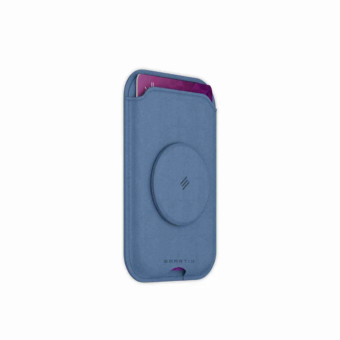 Smartix Premium Magnetic Card Holder Blue