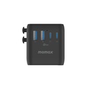 Momax 1-World2 100W 4-Port USB-C Dual AC Travel Adaptor (Black)