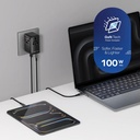 Momax 1-World2 100W 4-Port USB-C Dual AC Travel Adaptor (Black)