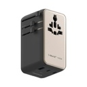 Momax 1-World2+ 100W 4-Port Dual AC Travel Adaptor with Built-in retractable Cable (Titanium)