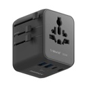 Momax 1-World2 35W 5-Port Dual AC Travel Adaptor (Black)