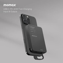 Momax 1-Power F.Pass+ 10000mAh Battery Pack with Built-in Cable and Magnetic attachment (Black)