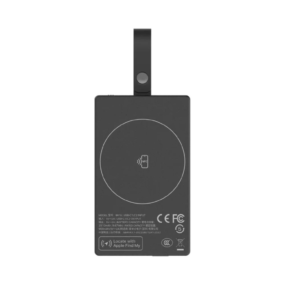 Momax 1Power Badge+ Rechargeable Battery With FIND MY Locator (Black)