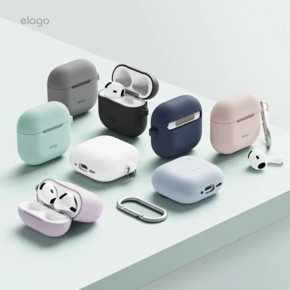 Elago Liquid Silicone Hang case for AirPods 4 (Black)