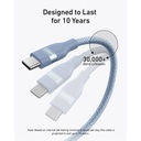 Anker USB-C to USB-C Cable 240W (Upcycled-Braided) (1.8m/6ft) (Blue)