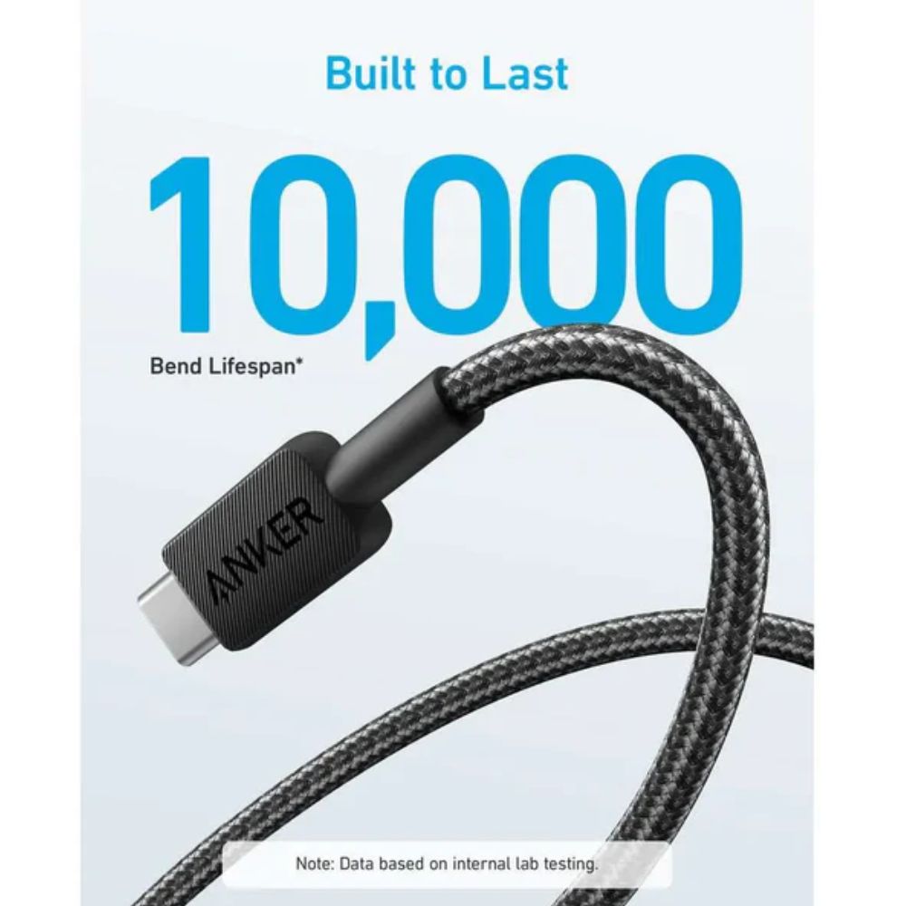 Anker 322 USB-A to USB-C Cable Braided (1.8m/6ft) (White)