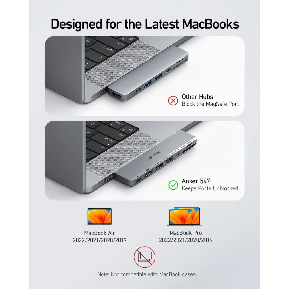 Anker 547 USB-C Hub (7-in-2, for MacBook) (Silver)