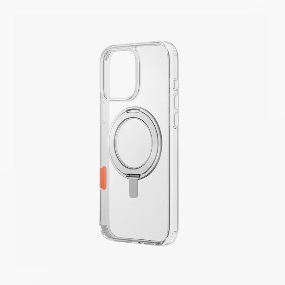Uniq Hybrid Iphone 16 Pro (2024) 6.3 Heldro Max Magclick With Camera Stand - Lucent (Clear)