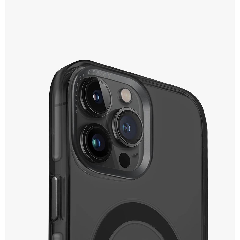 Uniq Hybrid Iphone 15 Pro Max Magclick Charging Calio (Af) - Smoked (Grey Tinted)