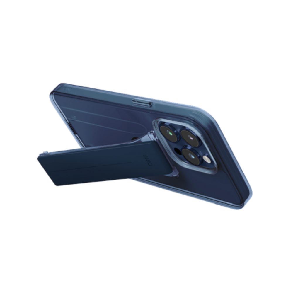 Uniq Hybrid Iphone 15 Pro Max Heldro Mount With Stand - Ultramarine (Deep Blue)