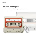 Elago Cassette Tape Hang Case AirPods Pro 3 (Classic White / Red)