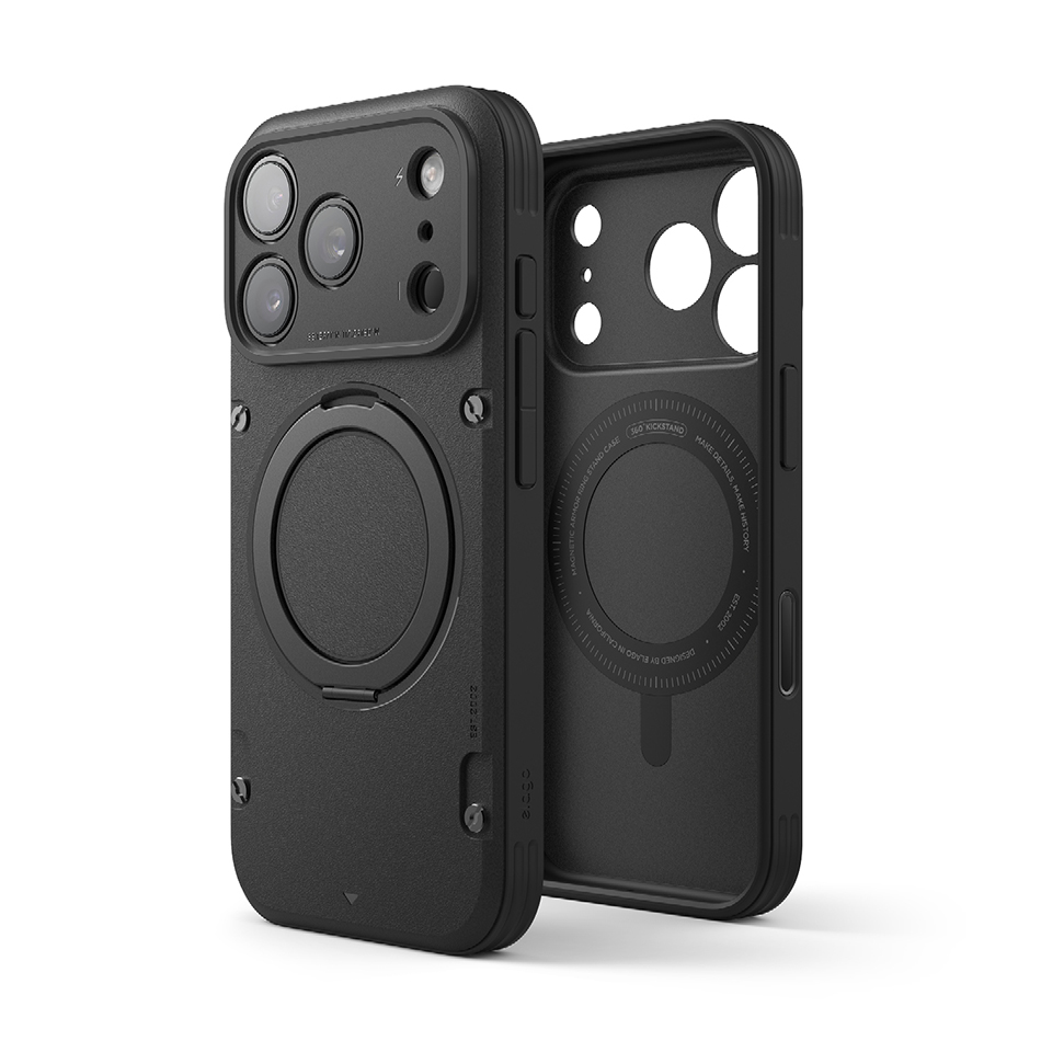 Elago Magnetic Armor Ring Stand Case iPhone 17 Pro (Black)