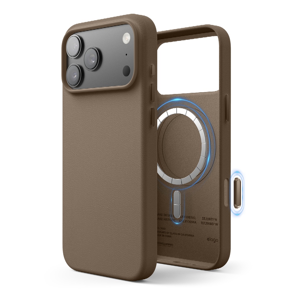 Elago Magnetic Leather Case for iPhone 17 Pro Max (Taupe)