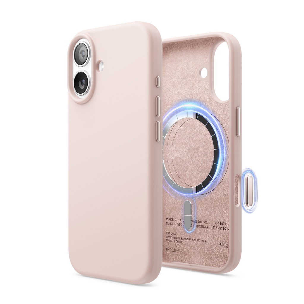 Elago Magnetic Silicone Case for iPhone 17 (Light Pink)