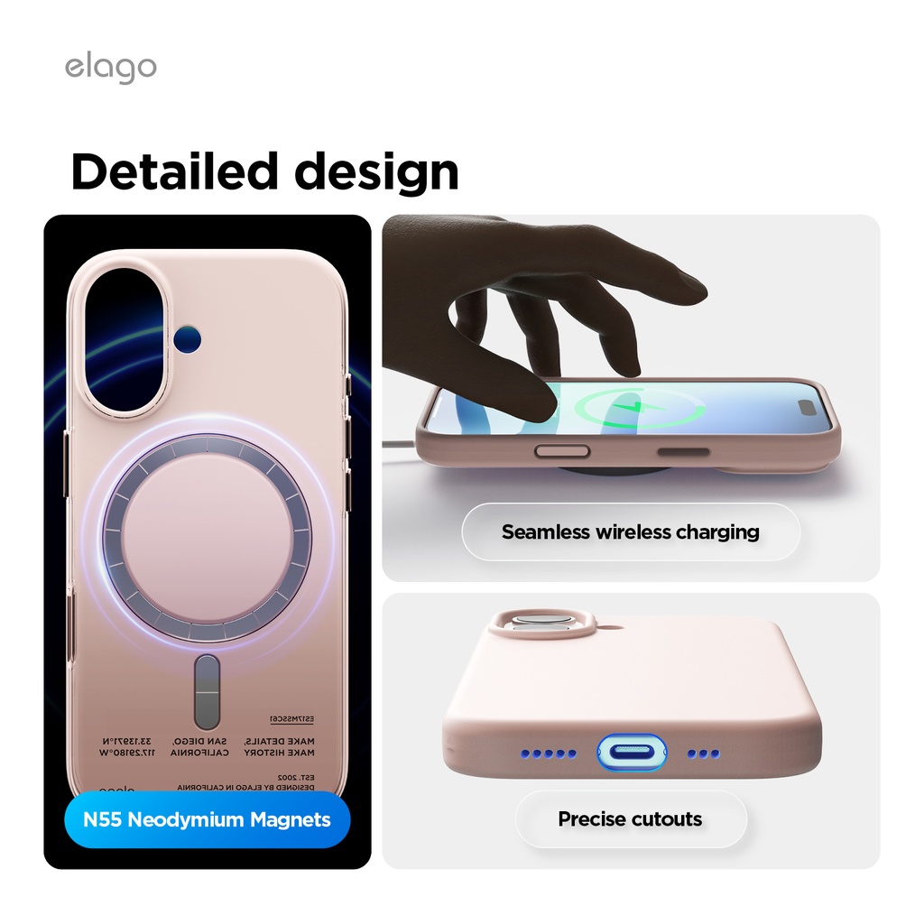 Elago Magnetic Silicone Case for iPhone 17 (Light Pink)