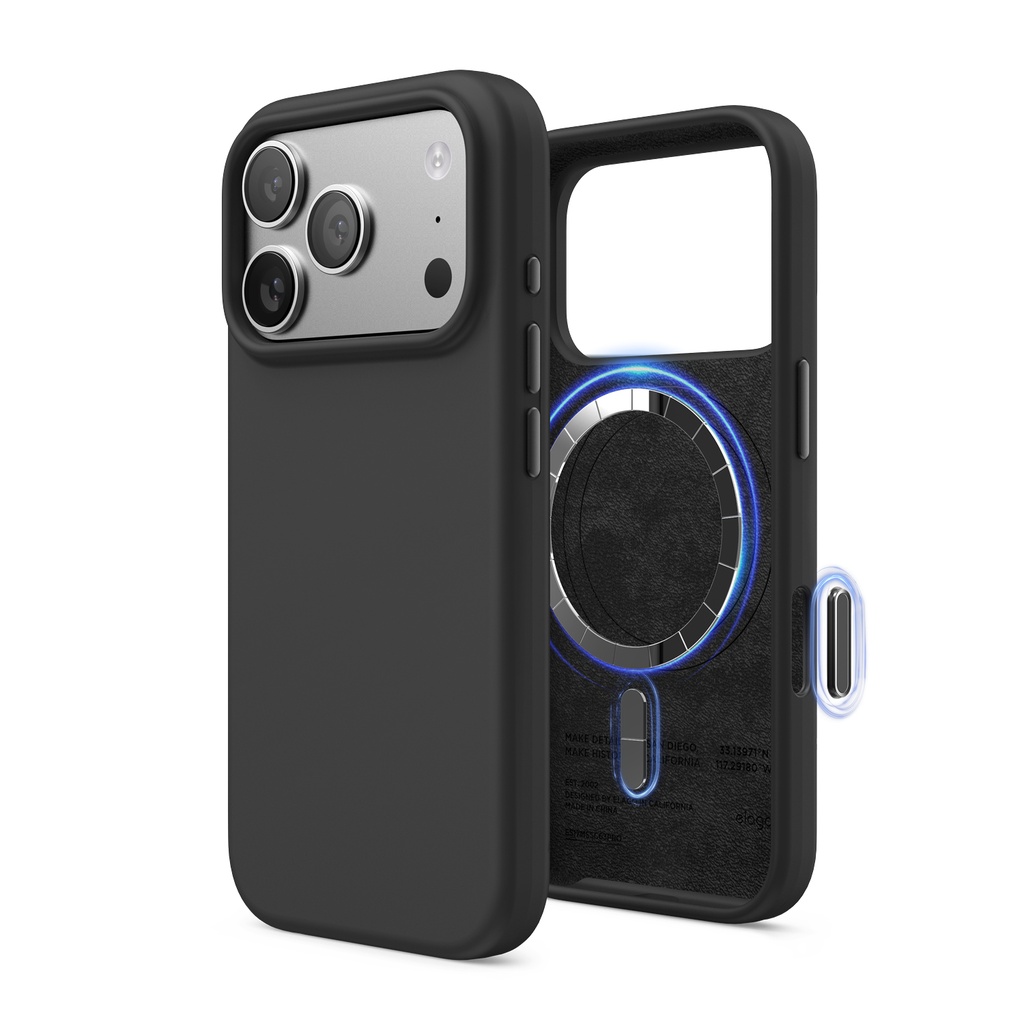 Elago Magnetic Silicone Case for iPhone 17 Pro (Black)