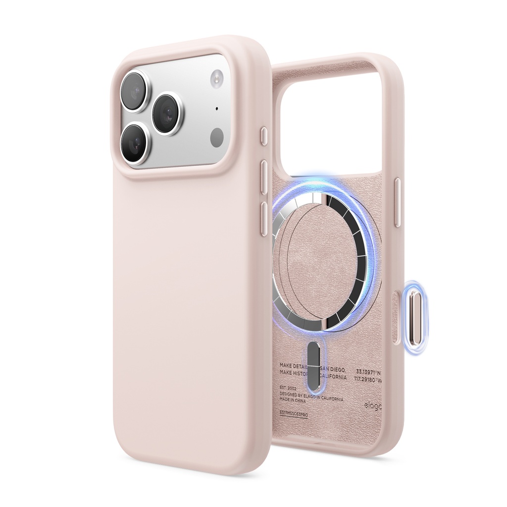 Elago Magnetic Silicone Case for iPhone 17 Pro (Light Pink)