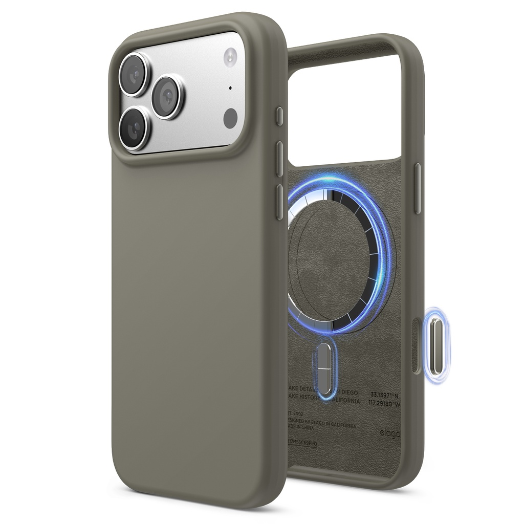 Elago Magnetic Silicone Case for iPhone 17 Pro (Medium Gray)