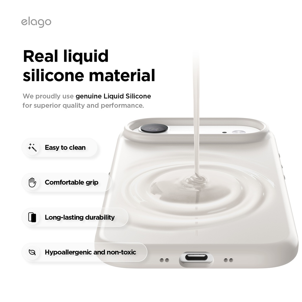Elago Magnetic Silicone Case for iPhone 17 Air (Stone)