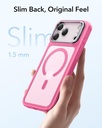 ESR HaloLock Classic Hybrid Case with Stash Stand for iPhone 17 Pro Max (Frosted Pink)