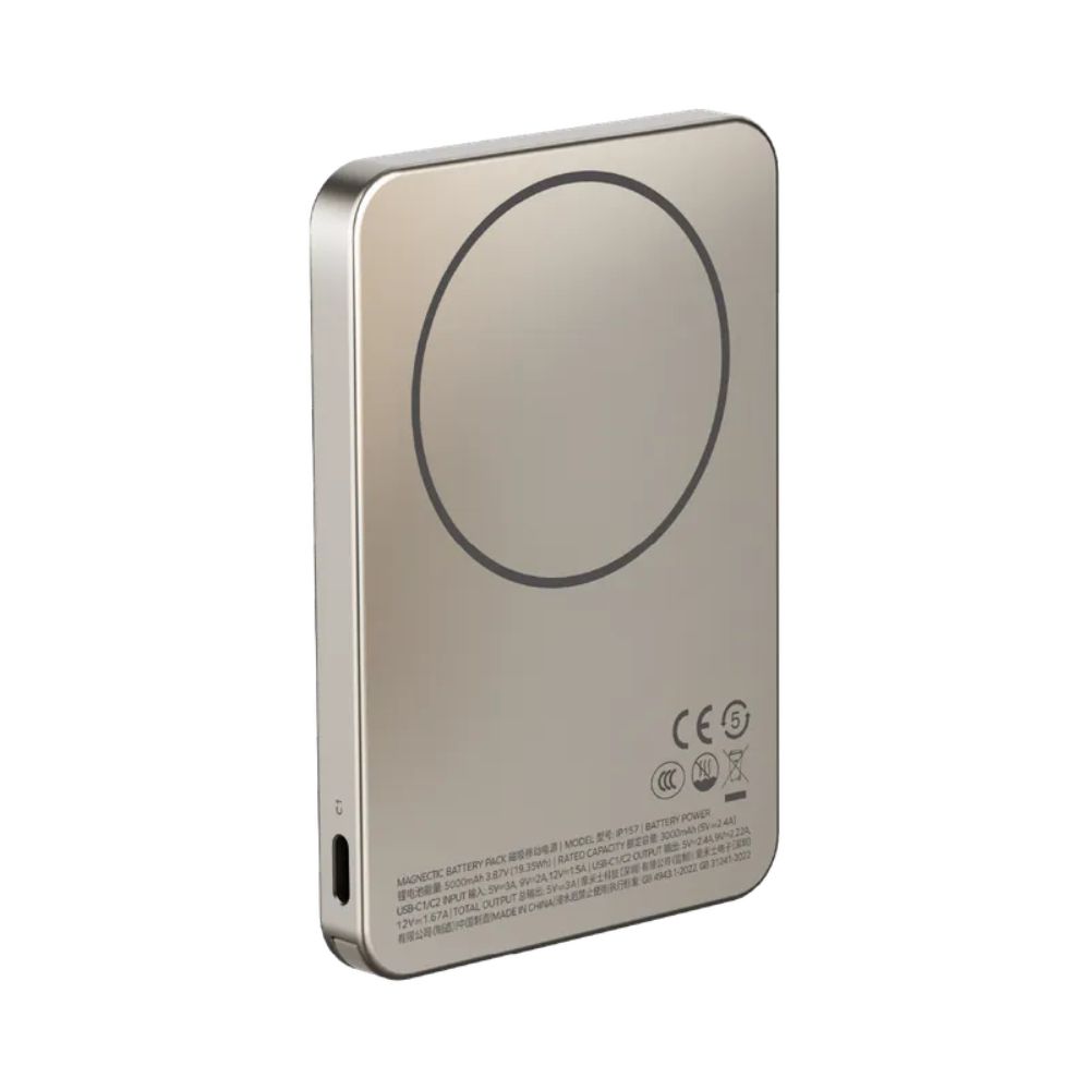 Momax 1-Power F.Pass+ 5000mAh Battery Pack with Built-in Cable and Magnetic attachment (Titanium)