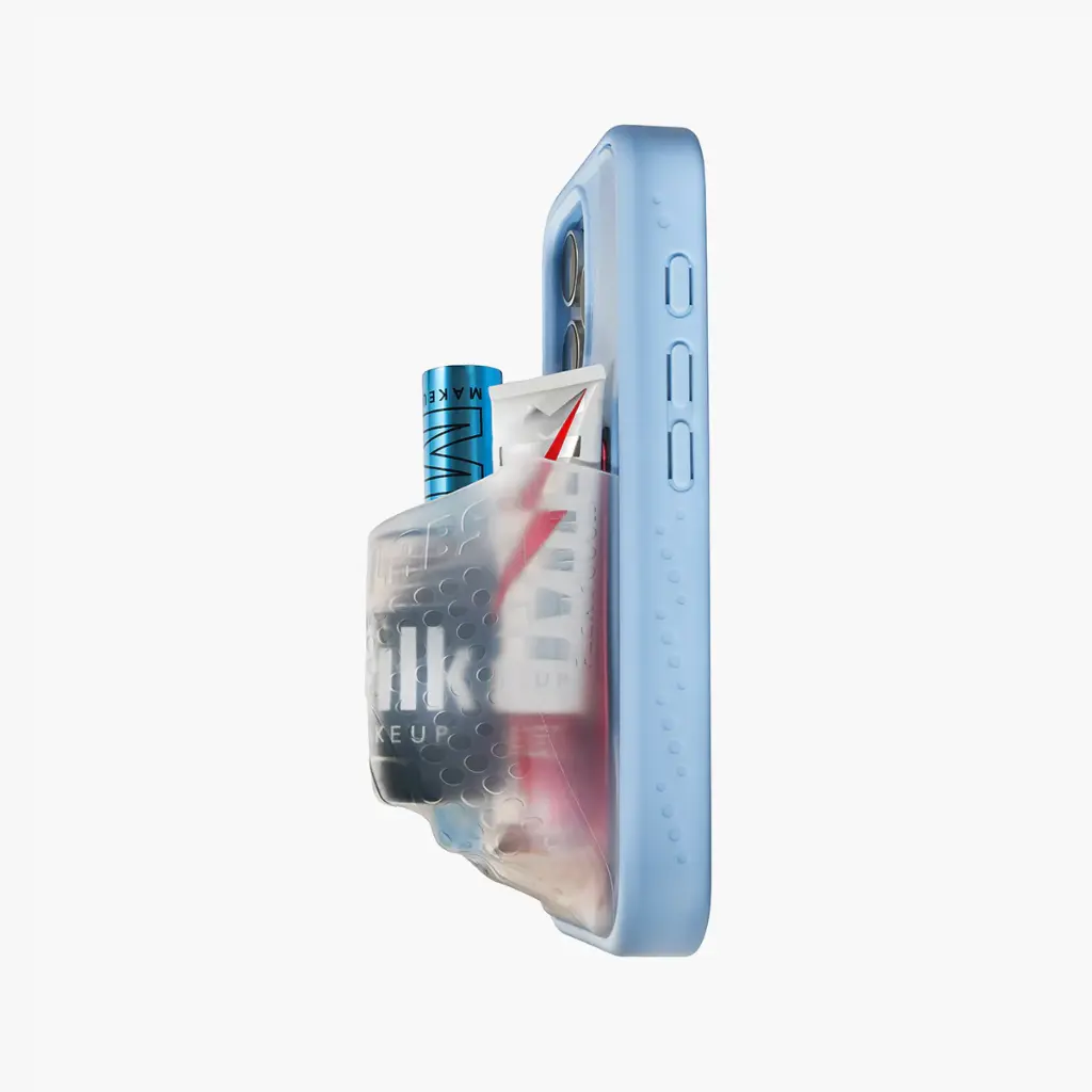 Ninja Labs Flex Pouch for iPhone 16 Pro Max Case (Baby Blue/Clear)