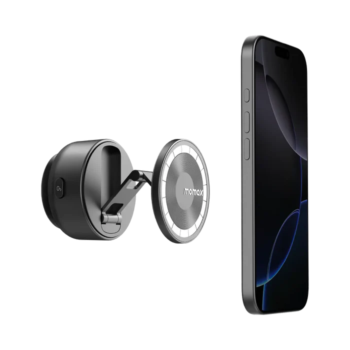 Momax 1-SNAP GO Auto Suction Magnetic Phone Stand (Black)
