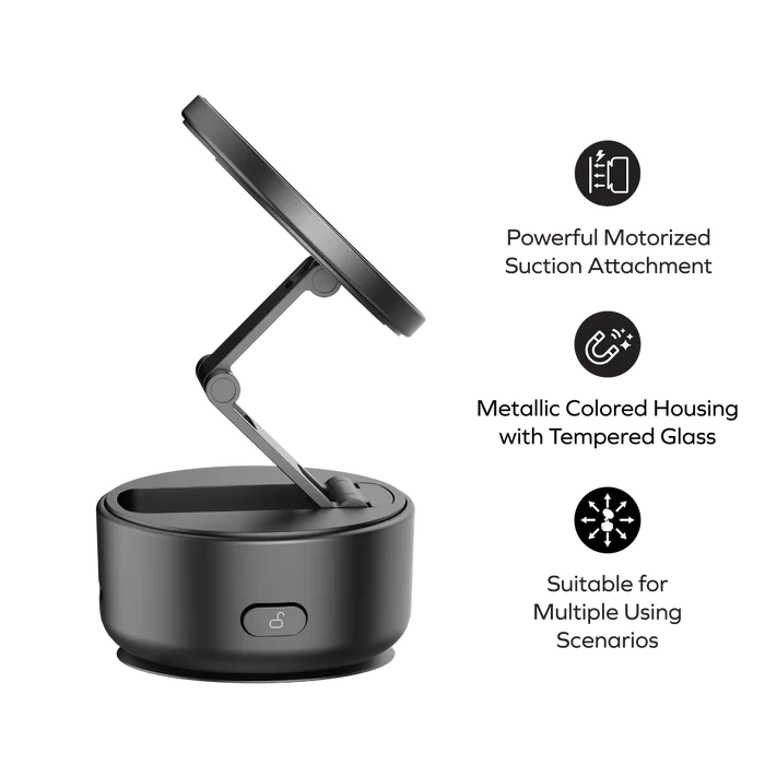 Momax 1-SNAP GO Auto Suction Magnetic Phone Stand (Black)