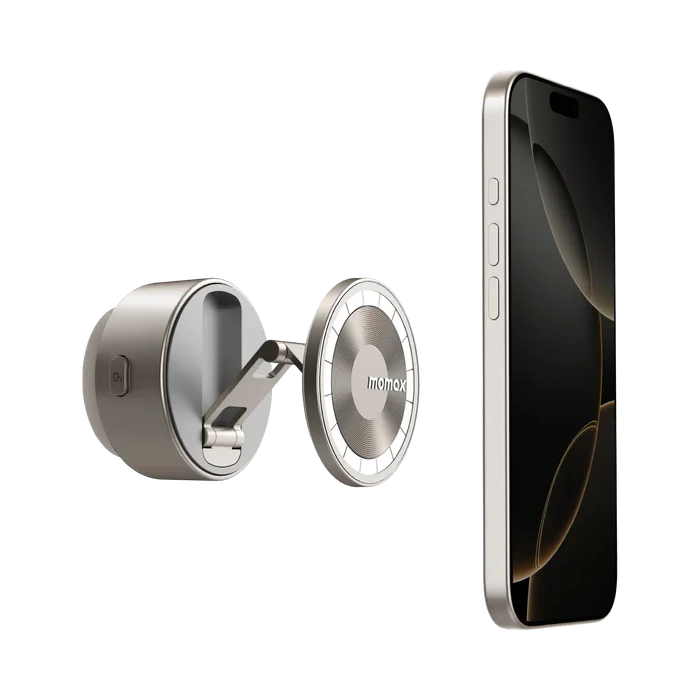 Momax 1-SNAP GO Auto Suction Magnetic Phone Stand (Titanium)