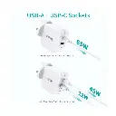 Choetech 65W Dual USB-C Port Gan Charger + C-C Cable (White)