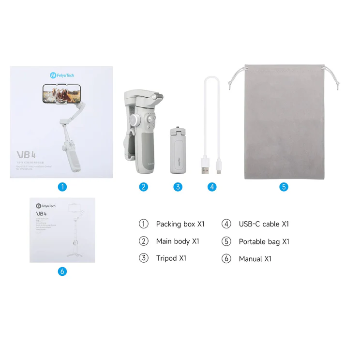 Feiyu VB 4 3-Axis Handheld Gimbal for Smartphone (Light Grey)