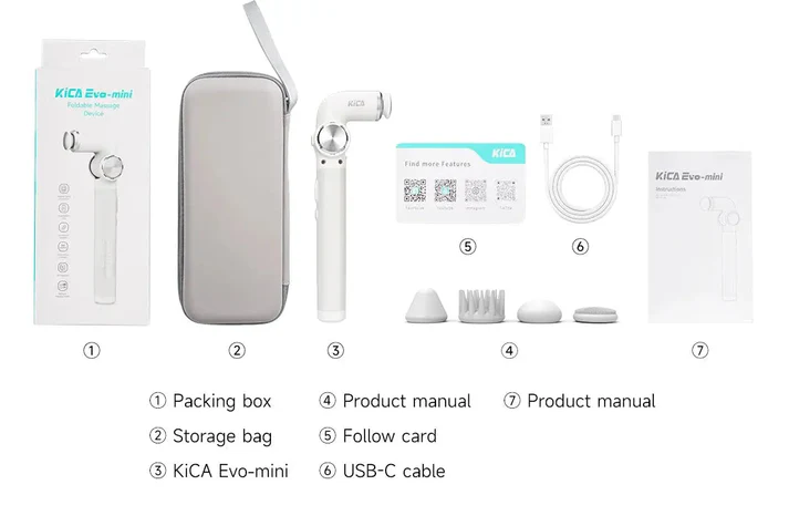 KiCA Evo-mini Foldable Massage Device (White)