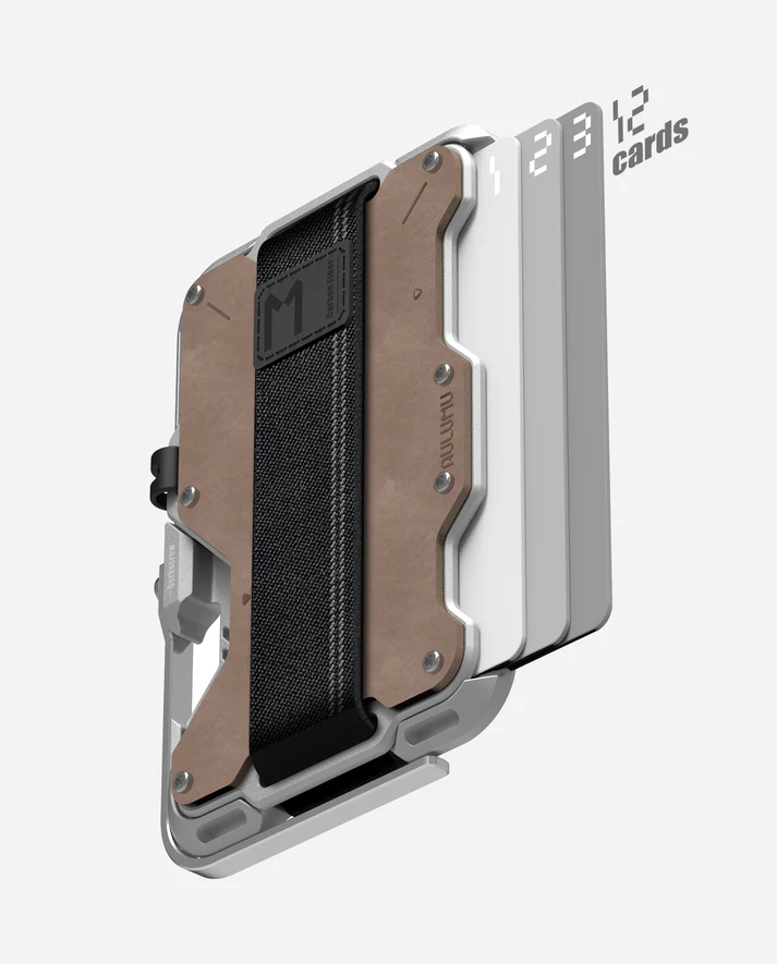 AULUMU G03 Multi-Tool Magnetic Metal Wallet Leather Cover (Brown)