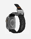 AULUMU A11 Mag Buckle Slim Band for Apple Watch Series (Classic Black and Silver Buckle)