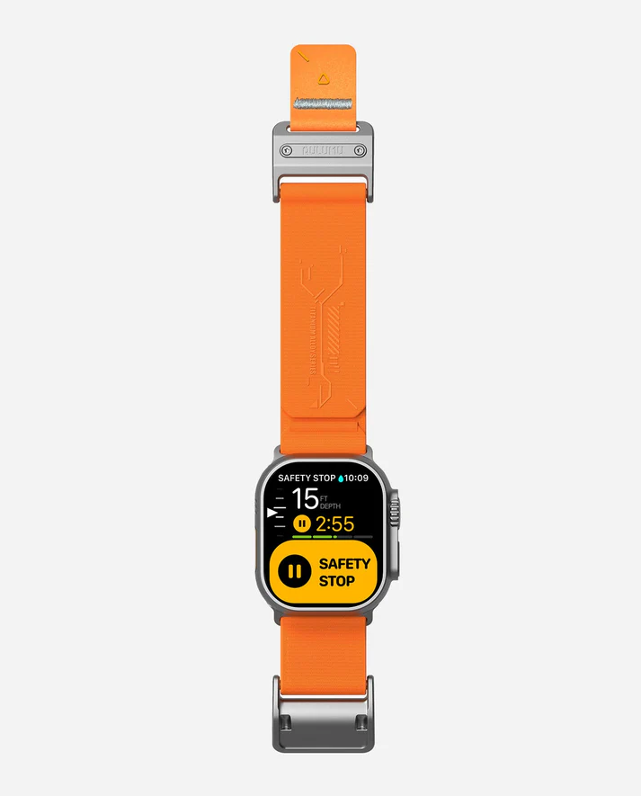 AULUMU A11 Mag Buckle Slim Band for Apple Watch Series (Luminous Orange)