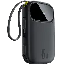 Baseus EnerFill FC31 Qpow3 Digital Display Power Bank with 2 Built-in USB-C Cables 10000mAh 45W (Cosmic Black)