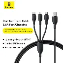 Baseus Ultra-Fast One-for-Three Fast Charging Cable USB-A to M+L+C 1.3m (Cosmic Black)