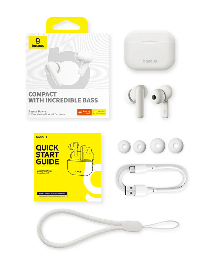 Baseus Bowie E17 True Wireless Bluetooth Earphones (Stellar White)