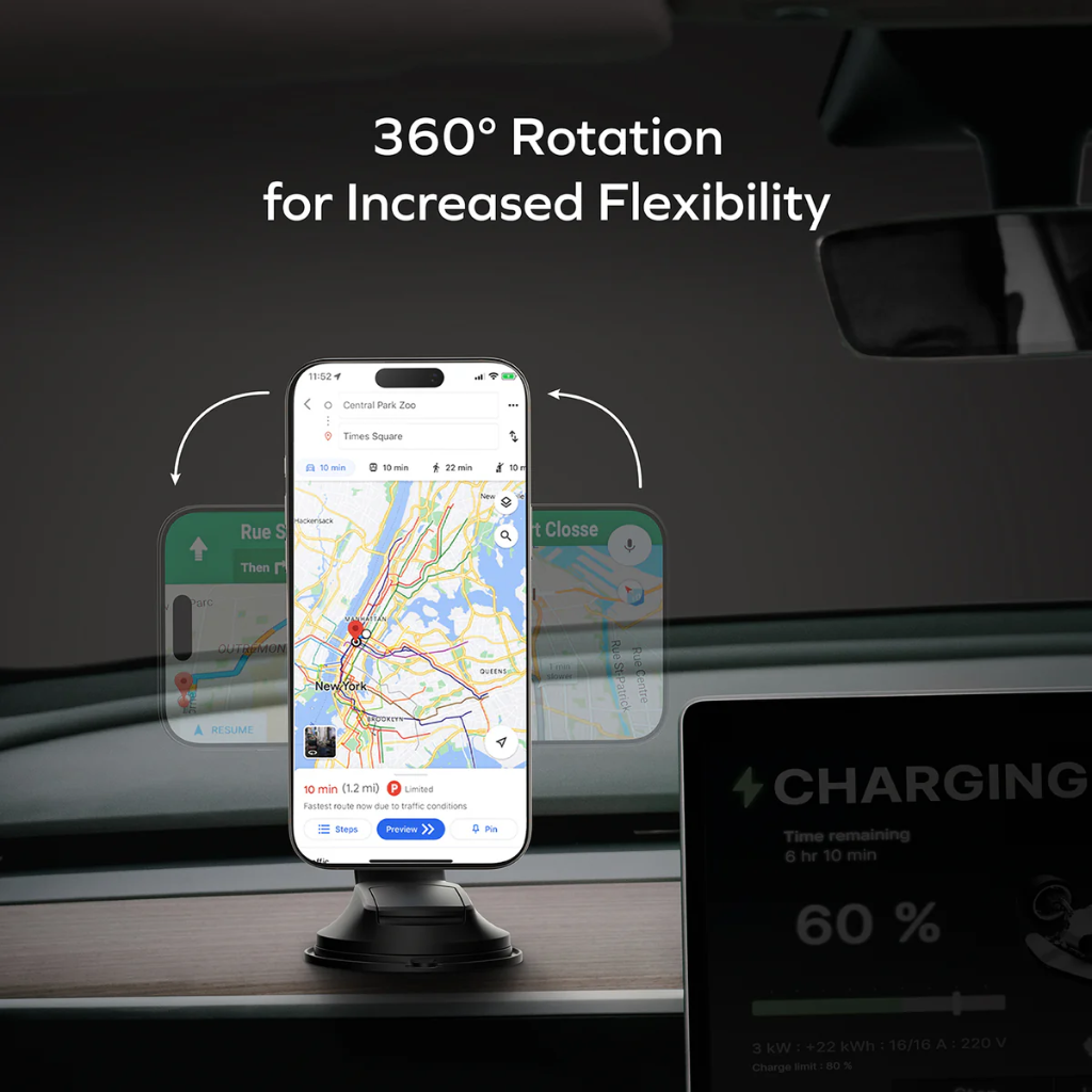 Momax 1-MOVE Q.Mag 25W Magnetic Wireless Charging Car Mount (Dark Grey)