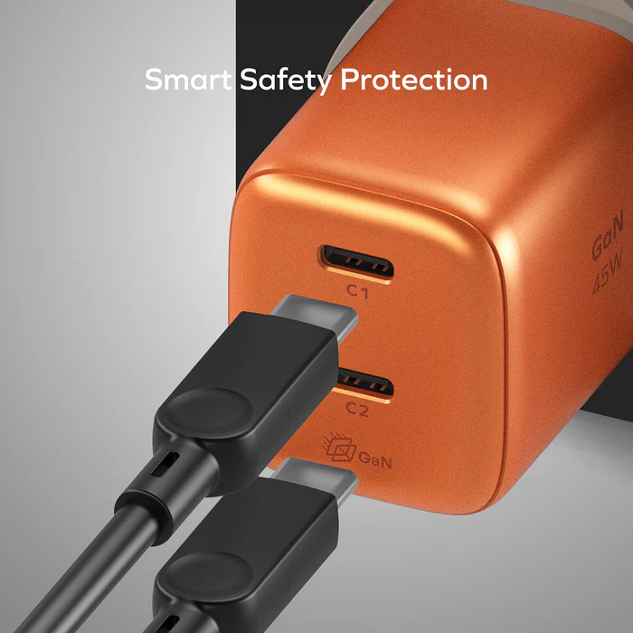 Momax 1-CHARGE 45W 2-Port GaN Charger (Orange)