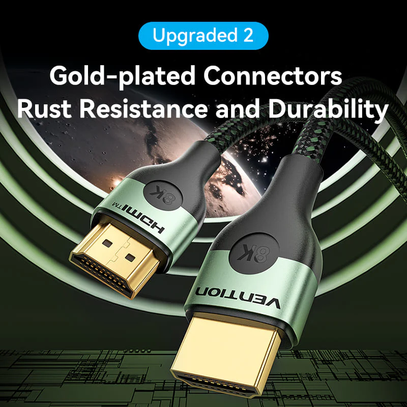 Vention Braided Aluminum Alloy HDMI HD Cable 8K 2M (Green)