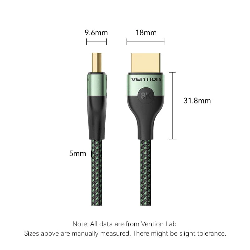 Vention Braided Aluminum Alloy HDMI HD Cable 8K 2M (Green)