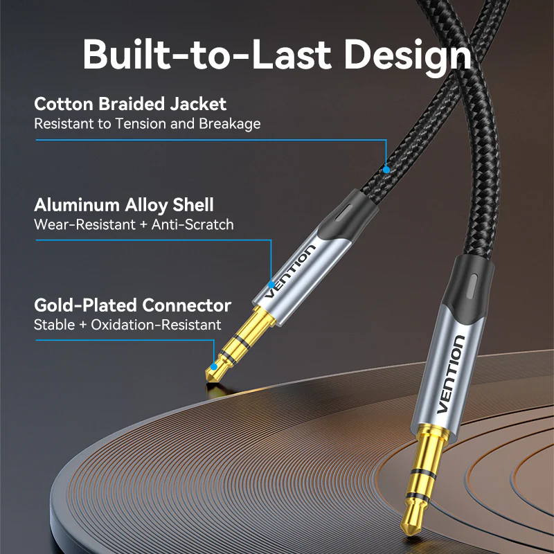 Vention 3.5mm to 2.5mm Male Audio Cable 1M (Black)